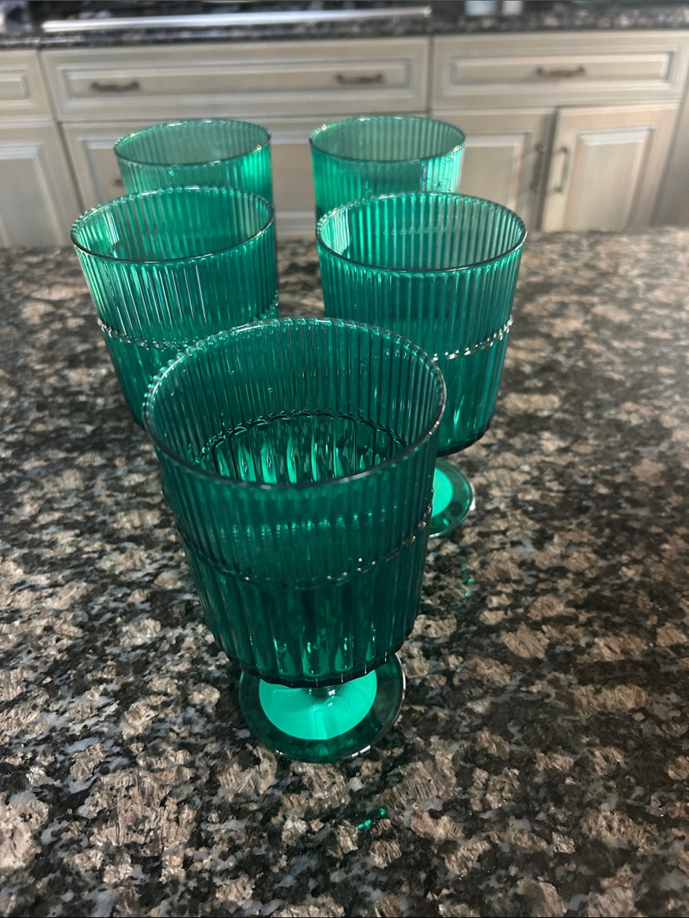 CELEBRATE IT 14 OZ FLUTE RIBBED GOBLET LOT OF 5 NWT